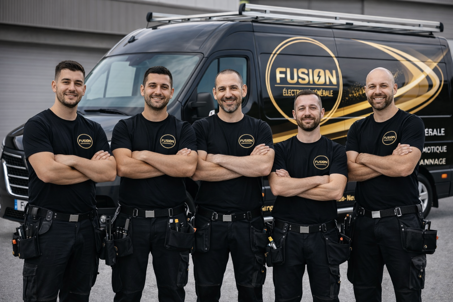Les 5 techniciens de Fusion SAS, électriciens certifiés à Châteauneuf-les-Martigues